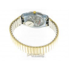 SWATCH Gold Smile classic quarzo bracciale acciaio elastico new